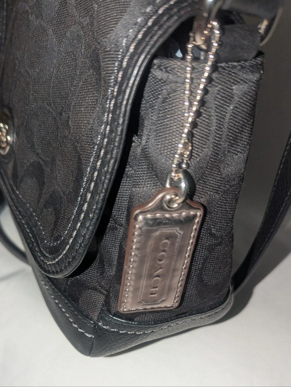 Coach Park Black Signature Canvas Turn-Lock Crossbody